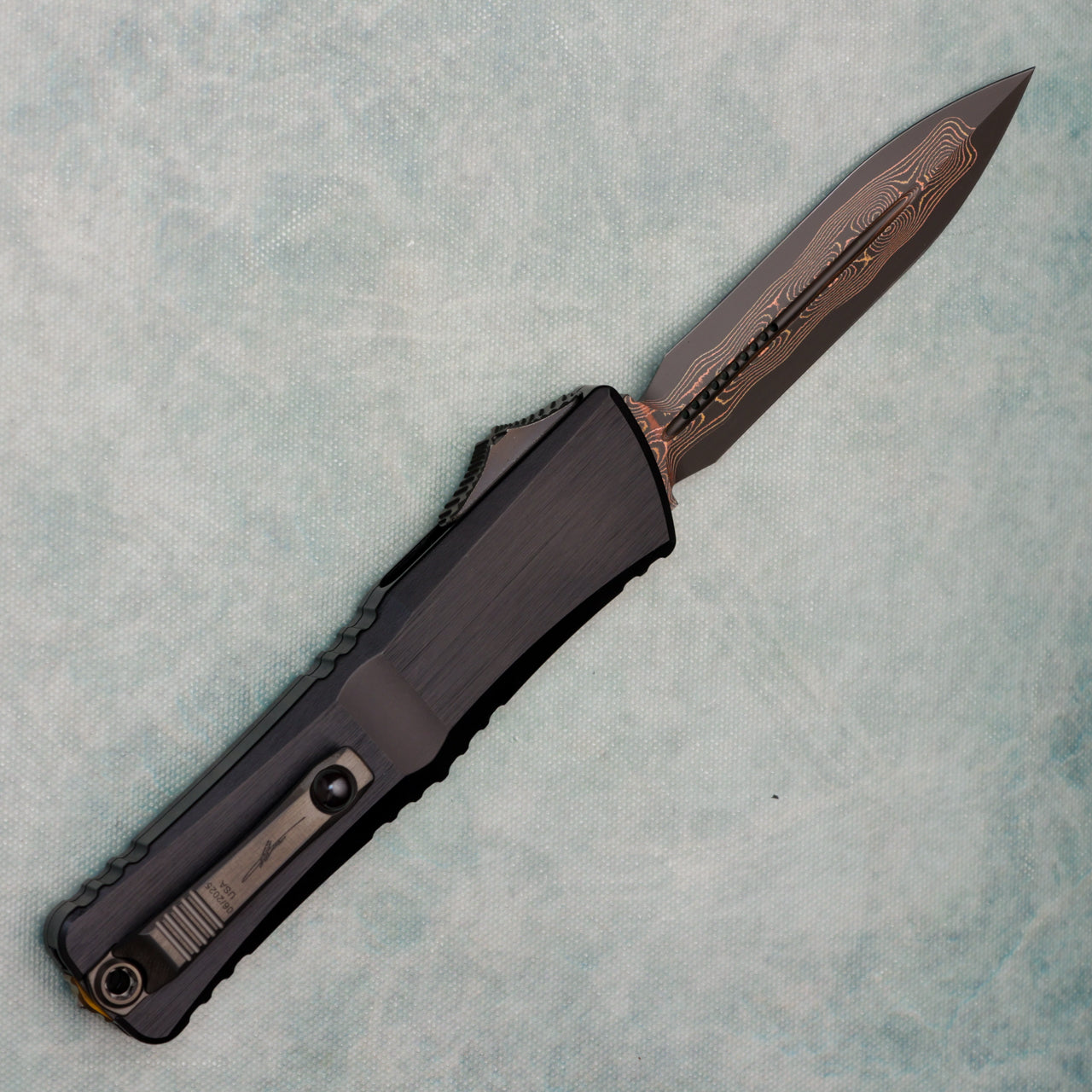 Marfione Select Combat Troodon LT Gen III D/E Hefted Alloy Blued Baker Forge Coppermai Damascus Purple Haze Accent 1142-16MS3 (Copy)