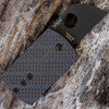 Spyderco Serge Panchenko Dog Tag Folder 1.22" S30V Chisel Ground Blade, Carbon Fiber and G10 Handles, Slipjoint (non-locking) - C188CFBBKP