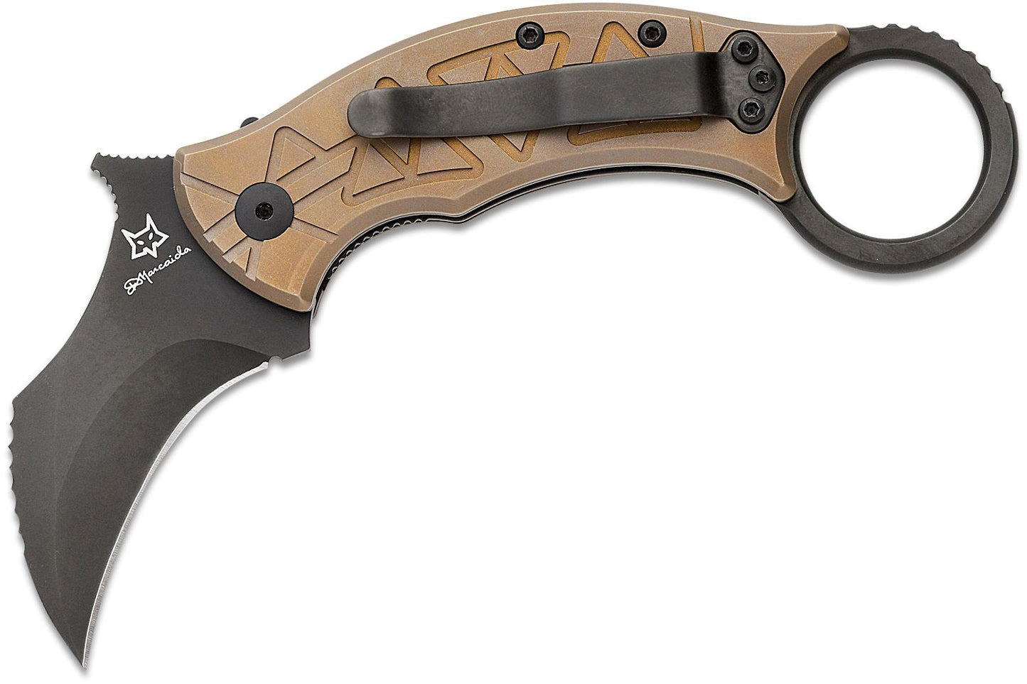 Fox | Knives | Doug Marcaida Tribal K | Liner Lock | Folding Karambit | FX-802 TiPVD
