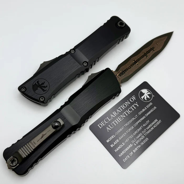 Marfione Select Combat Troodon LT Gen III D/E Hefted Alloy Blued Baker Forge Coppermai Damascus Purple Haze Accent 1142-16MS3 (Copy)