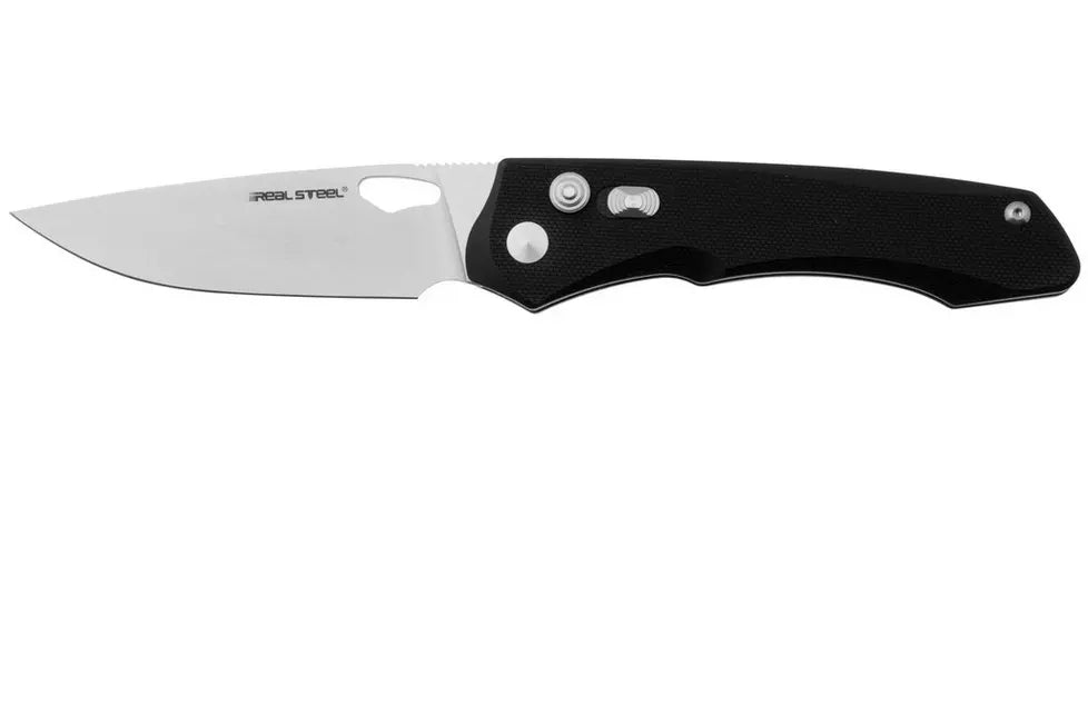 Real Steel Griffin Pro 7131BS Satin 14C28N, Black G10, pocket knife, Carson Huang design