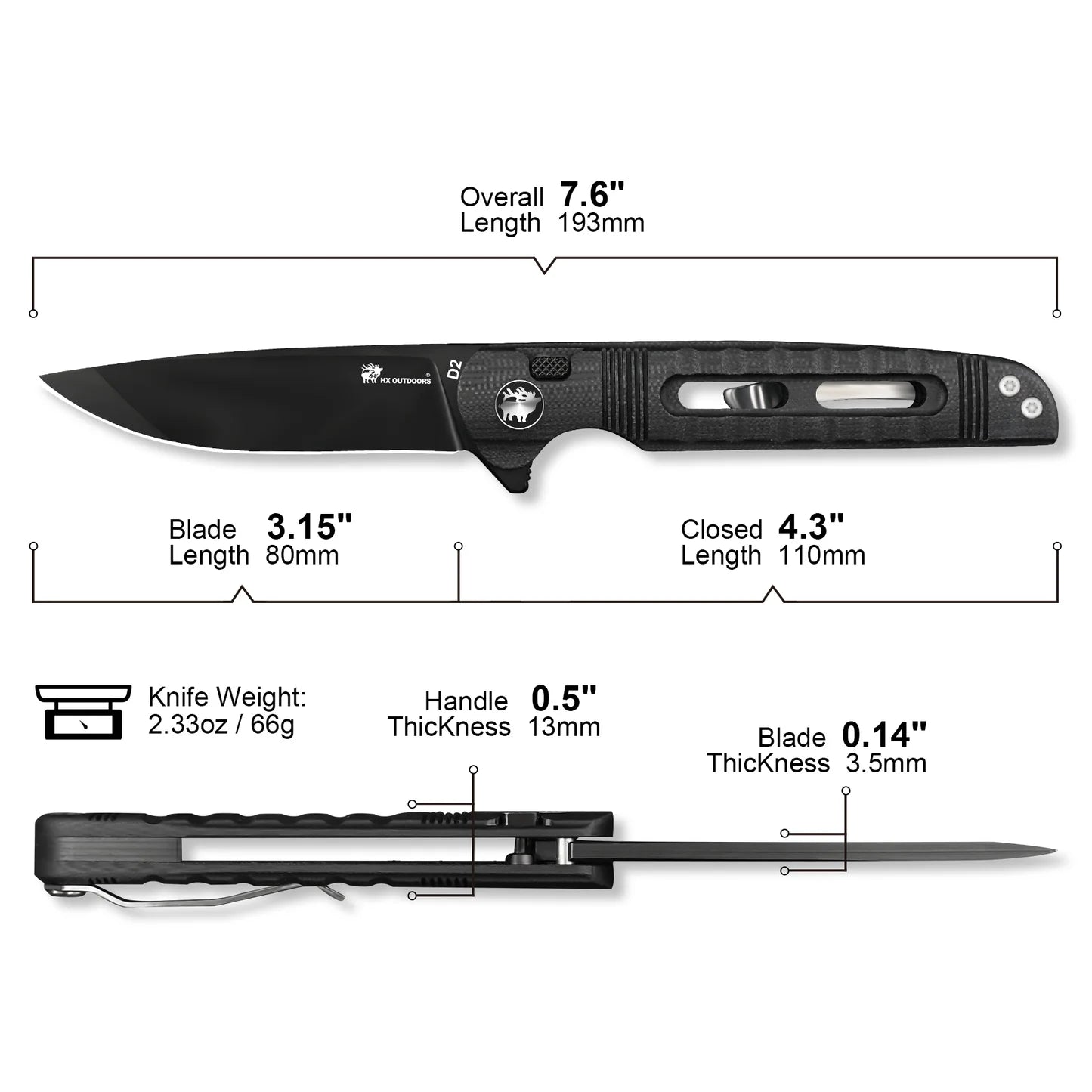 DARK MASTER | BUTTON LOCK | D2 | BLACK G10 | ZD-112B