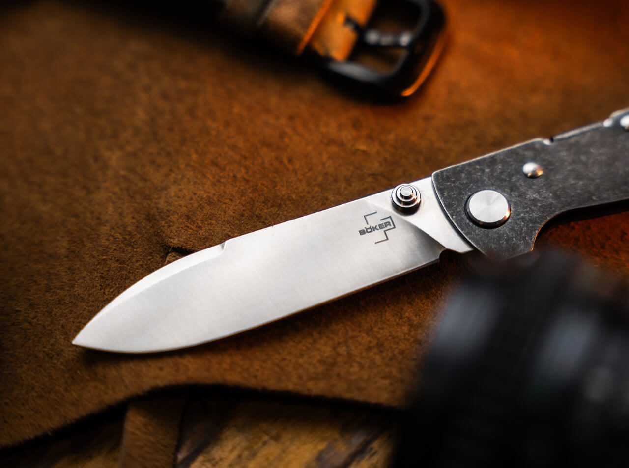 Boker Plus Atlas Droppoint TS Folding Knife D2 Stainless Steel (01BP0064)