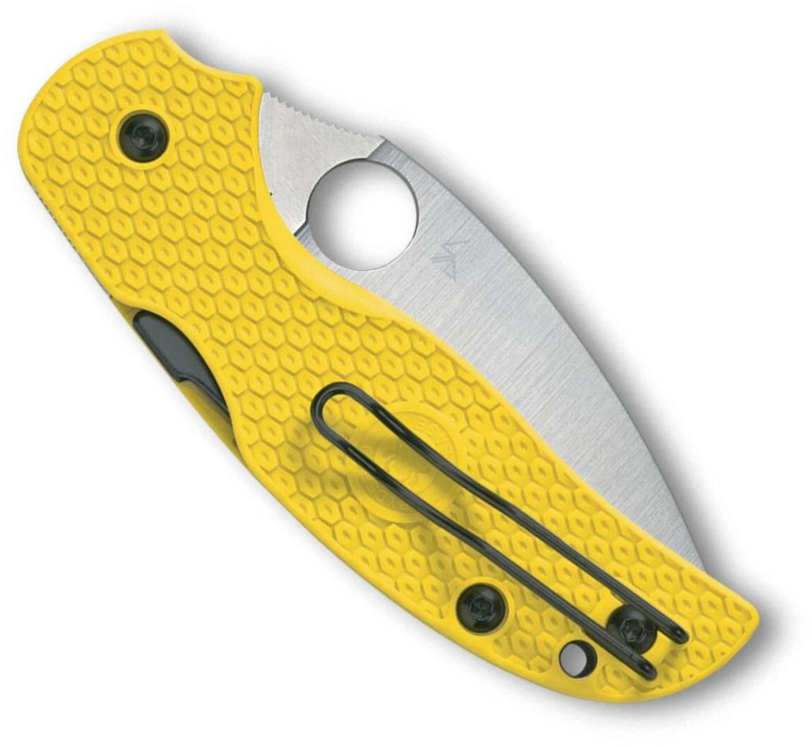 Spyderco Sage 5 Lightweight Salt Compression Lock Folding Knife 3" CPM-MagnaCut Satin Blade, Yellow FRN Handles - C123PYL