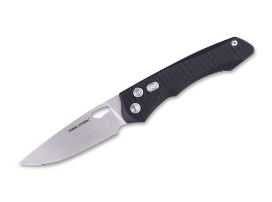 Real Steel Griffin Pro 7131BS Satin 14C28N, Black G10, pocket knife, Carson Huang design