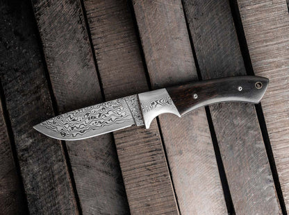 Boker Plus M-One Damascus Fixed Blade Knife Ebony Handle (02BO090DAM)
