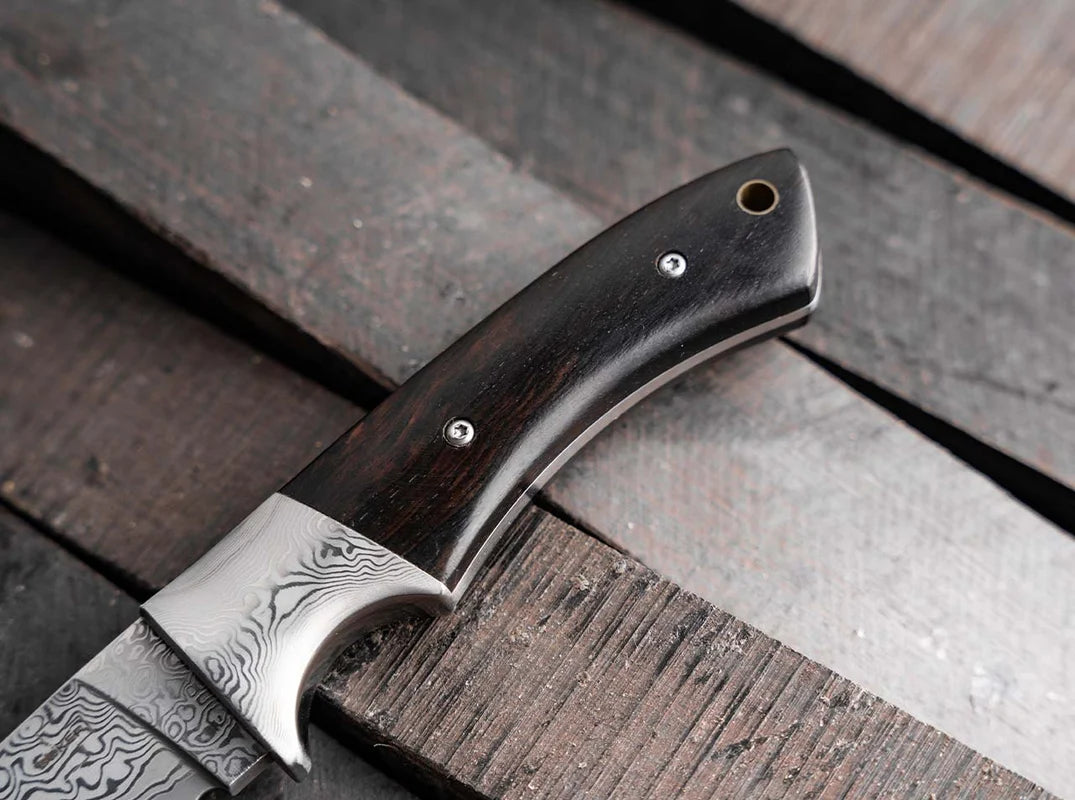 Boker Plus M-One Damascus Fixed Blade Knife Ebony Handle (02BO090DAM)
