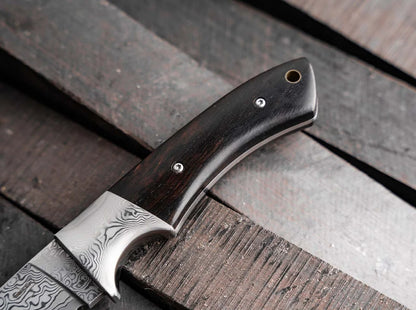 Boker Plus M-One Damascus Fixed Blade Knife Ebony Handle (02BO090DAM)