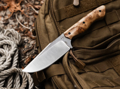 Boker Plus Overnighter Fixed Blade Knife D2 Burl Wood (02BP0025)