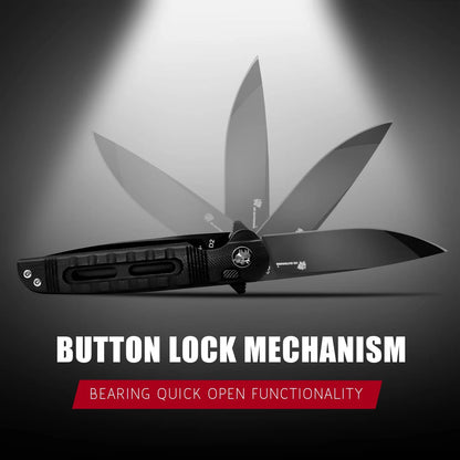 DARK MASTER | BUTTON LOCK | D2 | BLACK G10 | ZD-112B