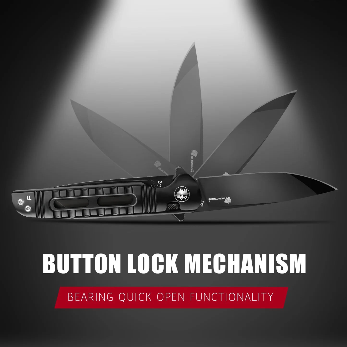 DARK MASTER | BUTTON LOCK | D2 | BLACK TITANIUM | ZD-112A