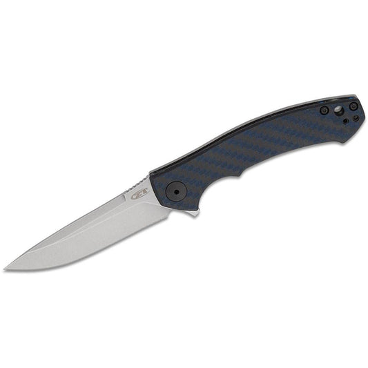 Zero Tolerance Sinkevich 0450BLUCF Flipper Knife Blue CF (3.25" Stonewash) ZT
