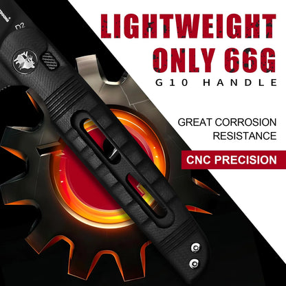 DARK MASTER | BUTTON LOCK | D2 | BLACK G10 | ZD-112B
