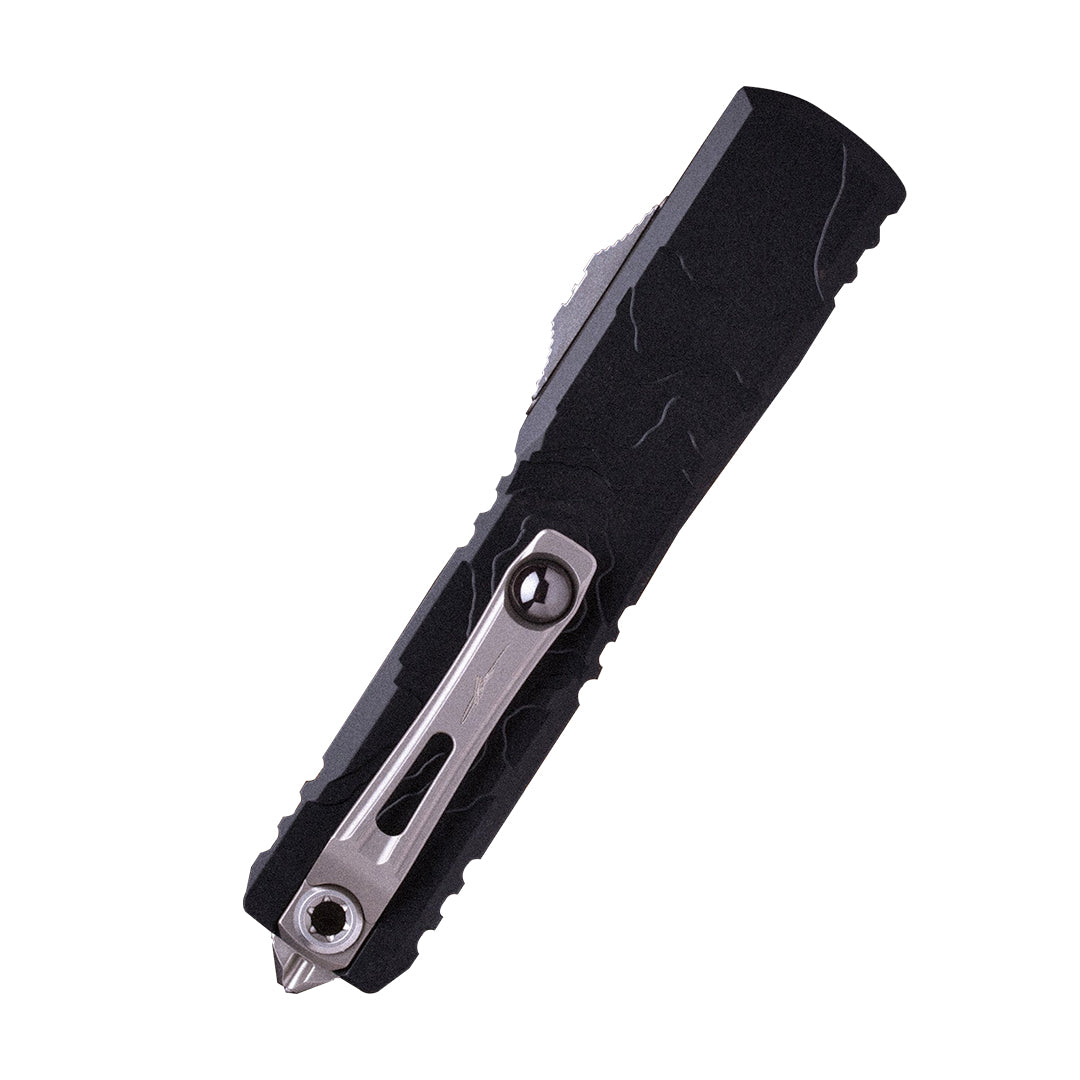 Microtech Gear  ULTRATECH® GEN IV INTERCEPTOR® SIGNATURE SERIES STONEWASH STANDARD TOPOGRAPHIC DEEP ENGRAVED (11174TP-10S)