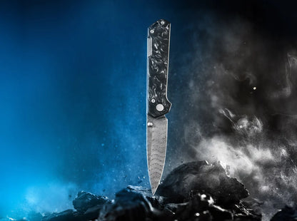 Boker Damast Annual Knife 2026 Damascus Folding Knife Carbon Fiber (1132026DAM)