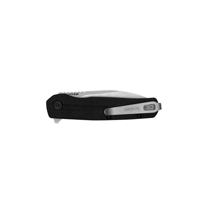 Kershaw 1409 Korra Assisted Flipper Knife 2.75" Stonewashed Drop Point Blade, Black Glass-Filled Nylon Handles, Reversible Clip, Liner Lock