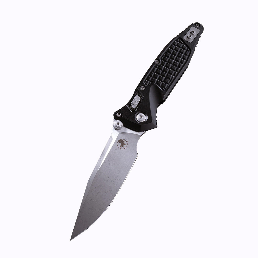 Microtech Gear  Socom® RAM-LOK™ S/E Apocalyptic® Standard Frag Aluminum Black (160RL-10APFR)