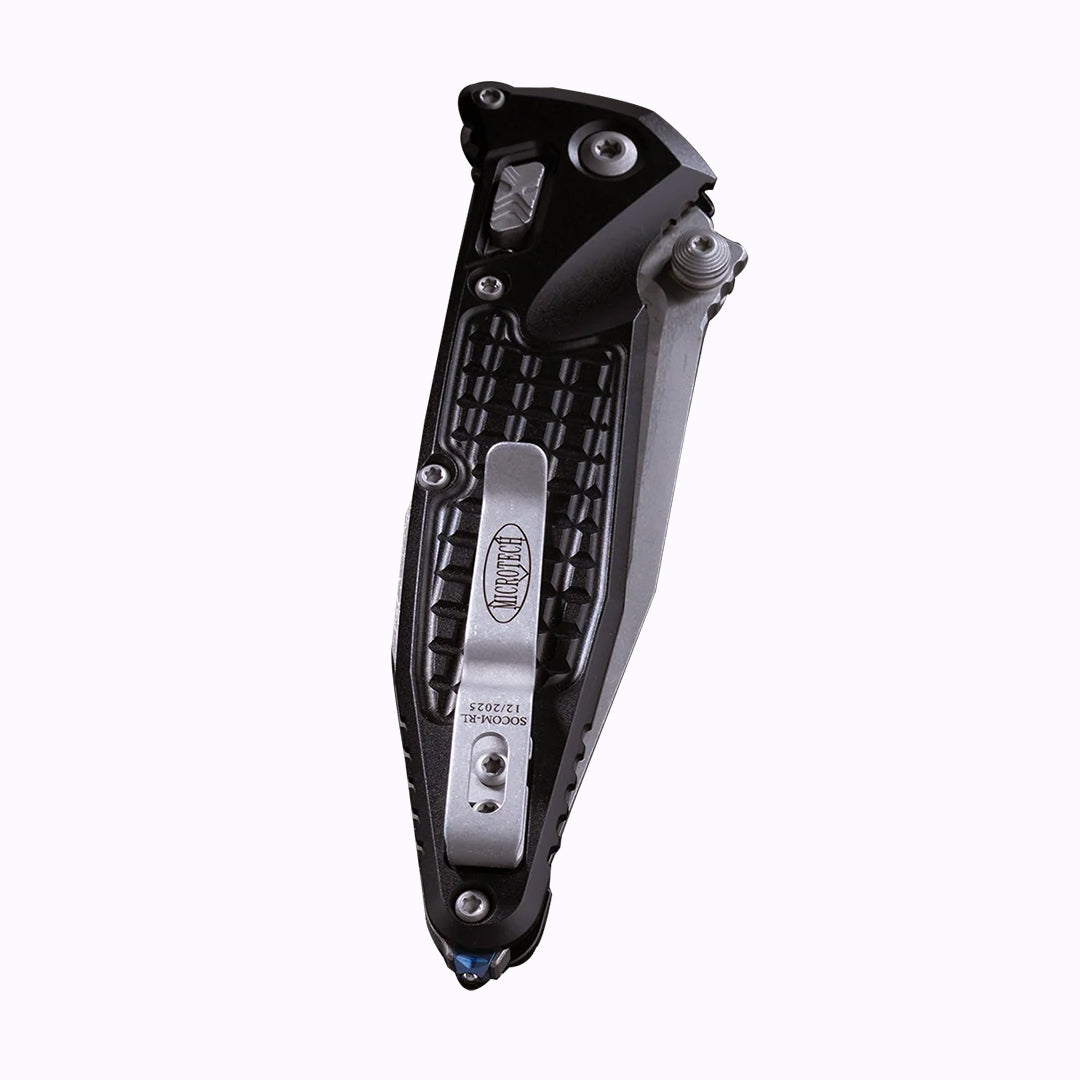 Microtech Gear  Socom® RAM-LOK™ S/E Apocalyptic® Standard Frag Aluminum Black (160RL-10APFR)
