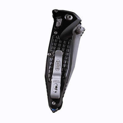 Microtech Gear  Socom® RAM-LOK™ S/E Apocalyptic® Standard Frag Aluminum Black (160RL-10APFR)