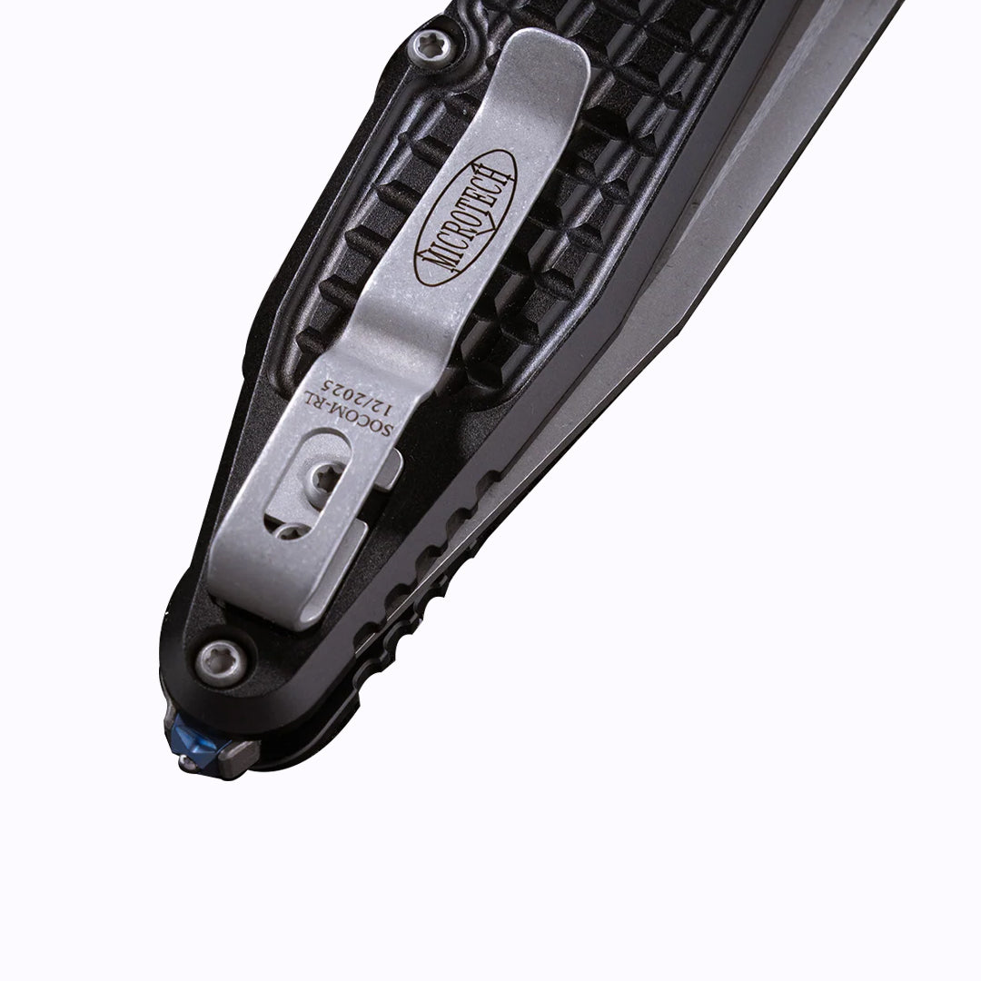Microtech Gear  Socom® RAM-LOK™ S/E Apocalyptic® Standard Frag Aluminum Black (160RL-10APFR)