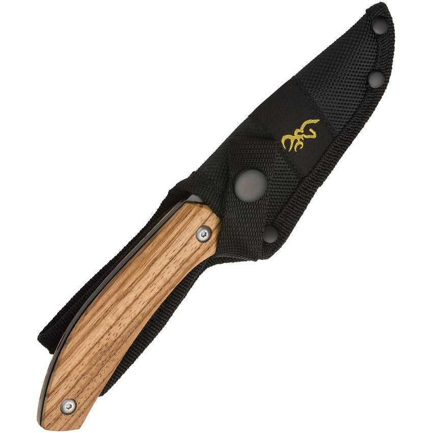 BR0491 Browning Fixed Blade Knife Zebra Wood