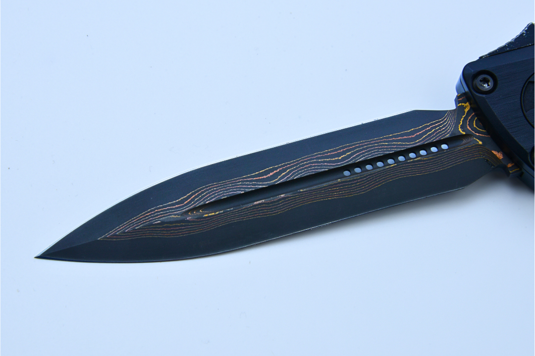 Microtech Marfione Select Combat Troodon LT Gen III D/E Hefted Alloy Baker Forge Coppermai Damascus Bronze Accent 1142-16MS2