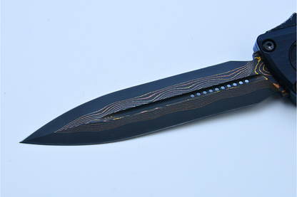 Microtech Marfione Select Combat Troodon LT Gen III D/E Hefted Alloy Baker Forge Coppermai Damascus Bronze Accent 1142-16MS2