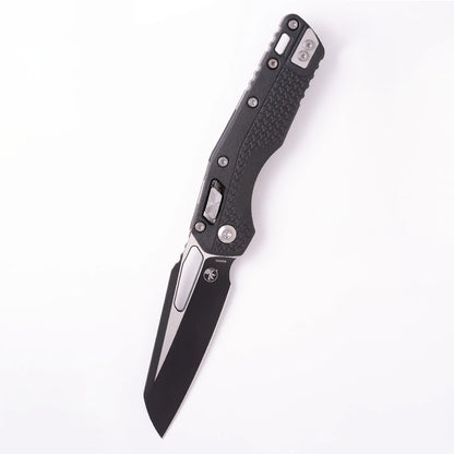 Microtech MSI S/E Tri-Grip Black Manual Folding Knife M390MK Black Blade (210T-1PMBK)