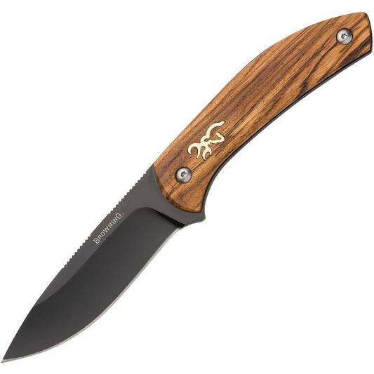 BR0491 Browning Fixed Blade Knife Zebra Wood
