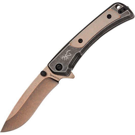 BR0544B Browning Jericho Framelock Pocket Knife Copper Coated Blade   Previous Next   BR0544B Browning Jericho Framelock Pocket Knife Copper Coated Blade