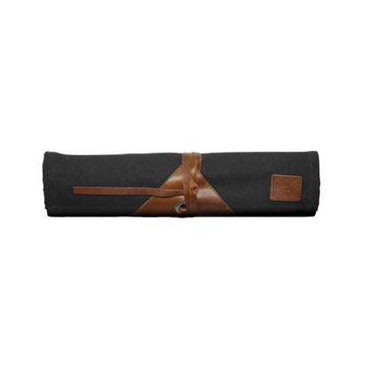Benchmade 5 Knives Capacity Waxed Canvas & Leather Black Kitchen Cutlery Knife Roll 50088