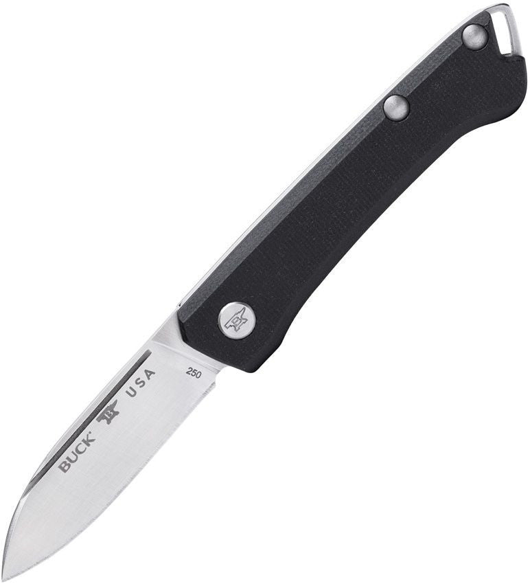 Buck Knives 250 Saunter-Blk Micarta (2.375" Satin 154CM) 0250BKS-B