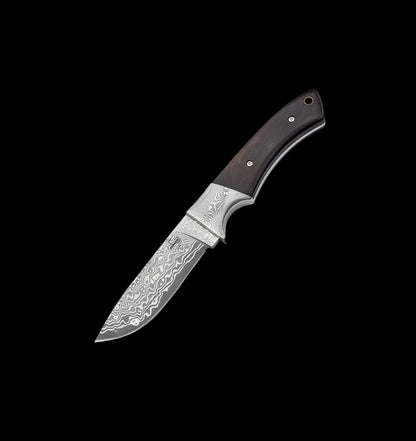Boker Plus M-One Damascus Fixed Blade Knife Ebony Handle (02BO090DAM)