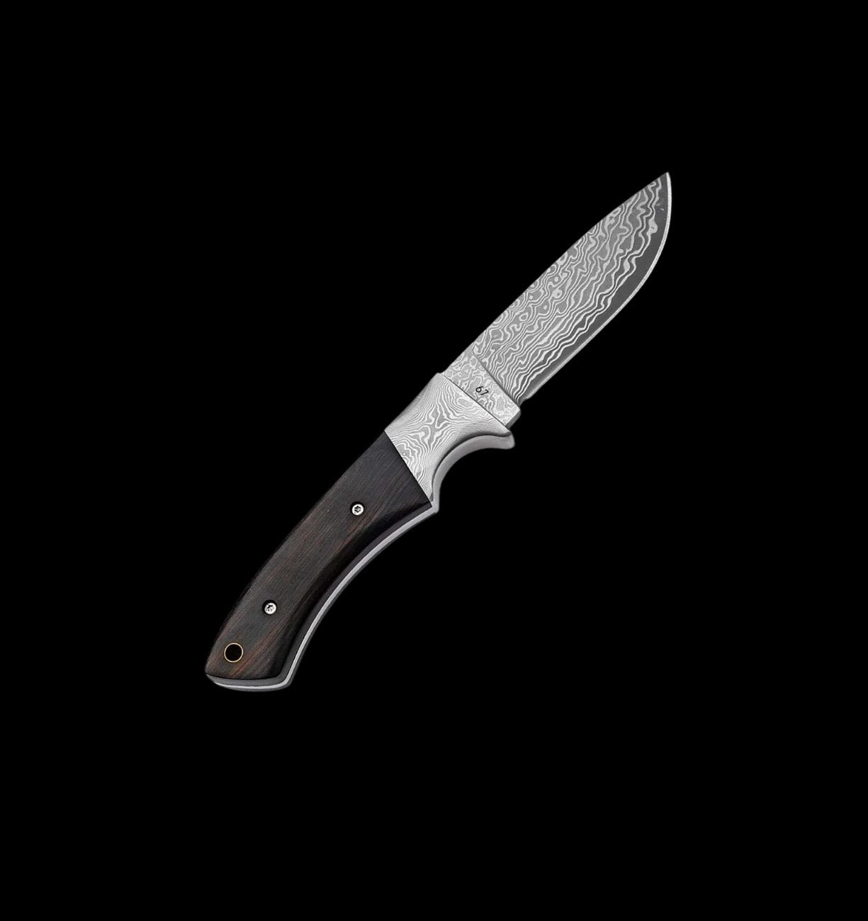 Boker Plus M-One Damascus Fixed Blade Knife Ebony Handle (02BO090DAM)