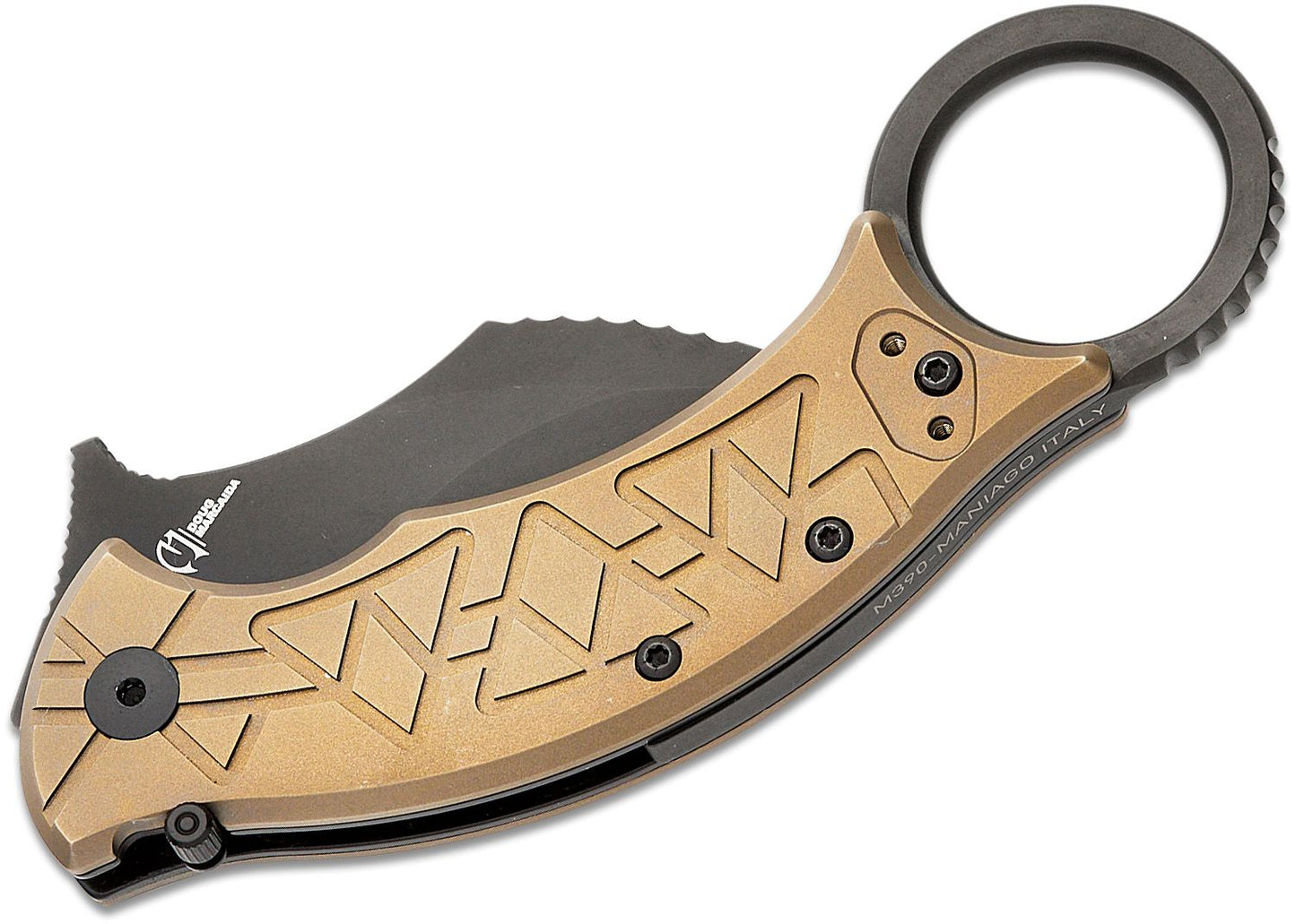 Fox FX-802 TiPVD Doug Marcaida Tribal K Liner Lock Folding Karambit