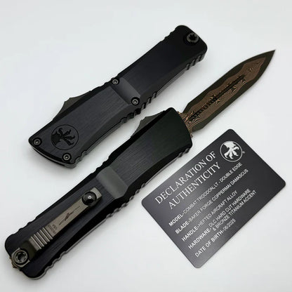 Marfione Select Combat Troodon LT Gen III D/E Hefted Alloy Blued Baker Forge Coppermai Damascus Purple Haze Accent 1142-16MS3 (Copy)