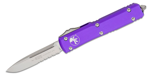 MICROTECH ULTRATECH DROP POINT PARTIAL SERRATED PURPLE