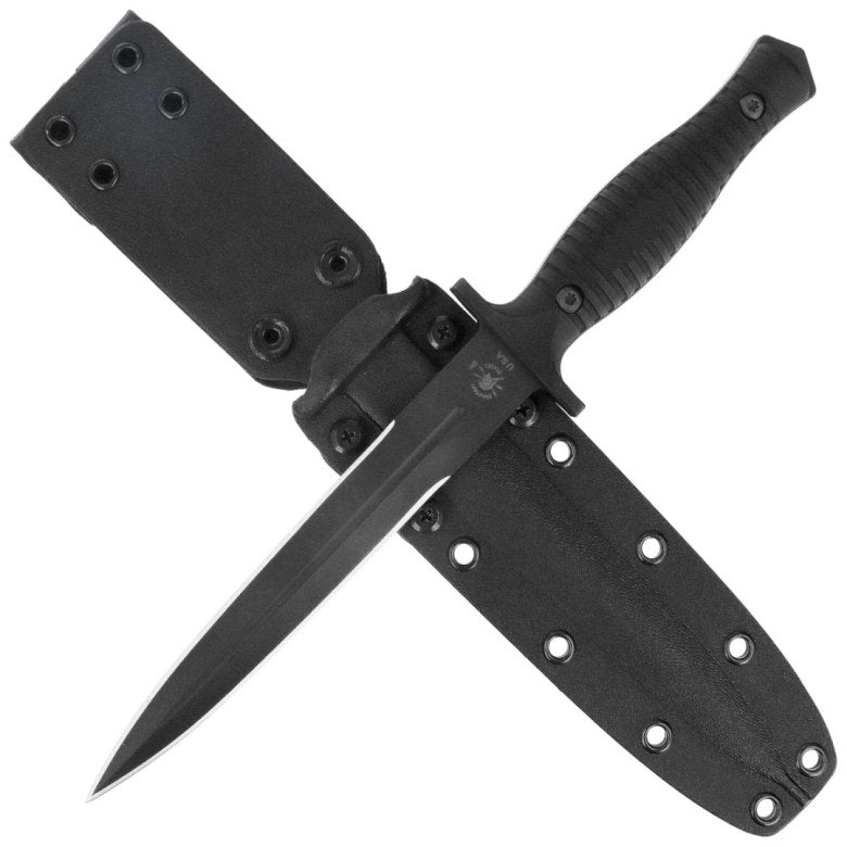 Spartan Blades Spartan-George V14 Combat Dagger 6.75" S45VN Black Double Edge Blade, Black G10 Handles, Black Kydex Sheath - SB27BKBKKYBK