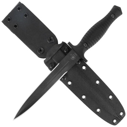 Spartan Blades Spartan-George V14 Combat Dagger 6.75" S45VN Black Double Edge Blade, Black G10 Handles, Black Kydex Sheath - SB27BKBKKYBK
