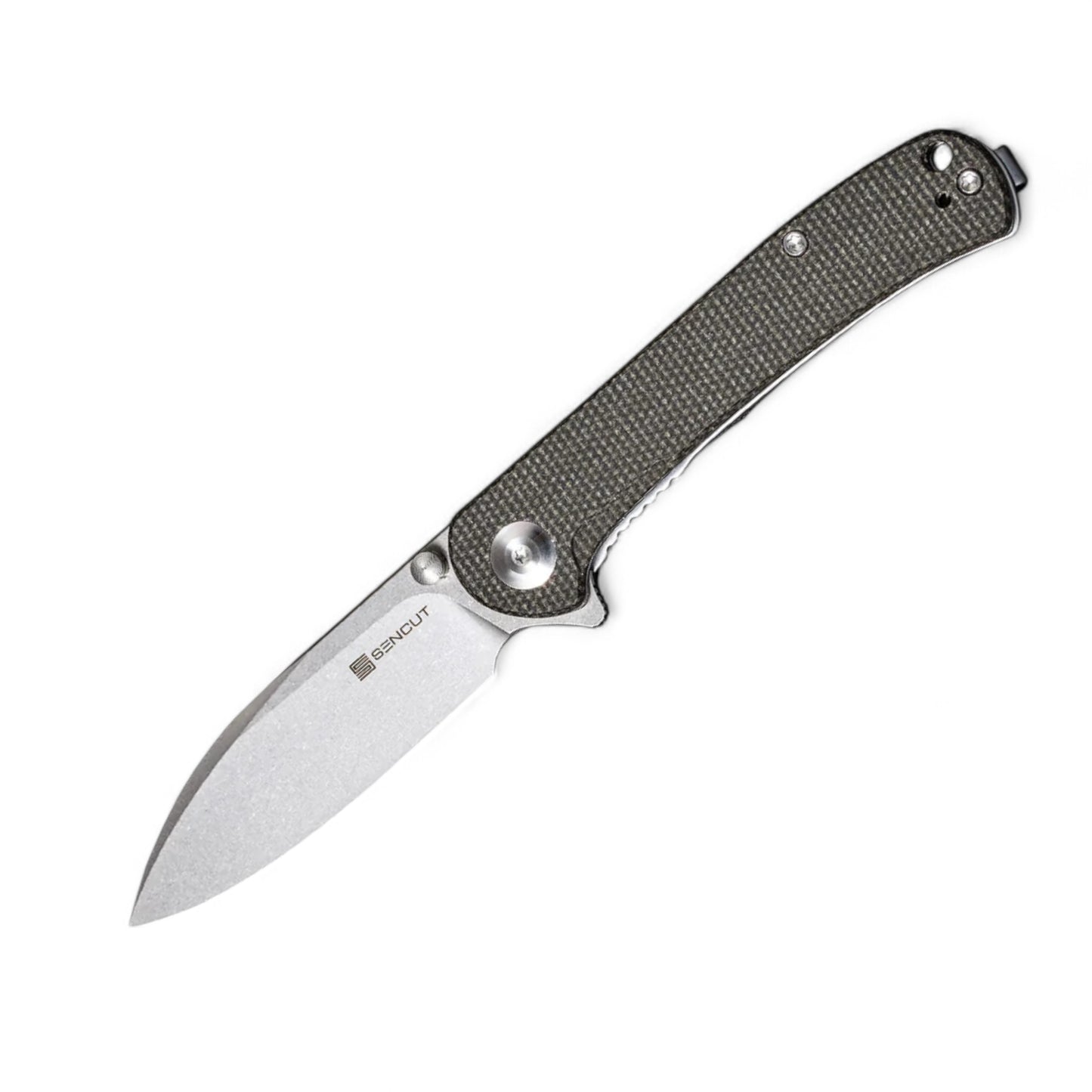 SENCUT | Scepter Flipper &Thumb Stud Knife Micarta Handle | SA03F