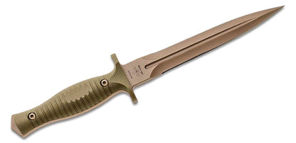 Spartan Blades Spartan-George V14 Combat Dagger 6.75" S45VN FDE Double Edge Blade, Green G10 Handles, Tan Kydex Sheath - SB27DEGRKYTN