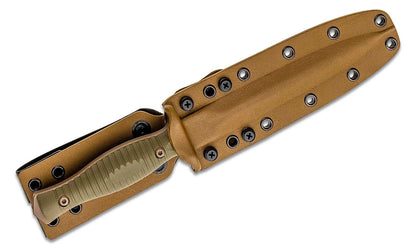 Spartan Blades Spartan-George V14 Combat Dagger 6.75" S45VN FDE Double Edge Blade, Green G10 Handles, Tan Kydex Sheath - SB27DEGRKYTN