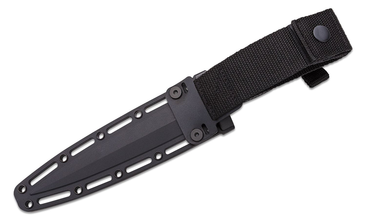 Spartan Blades Field Grade Spartan-George Raider Dagger 7" SK5 Black Double Edge Dagger Blade, Injection Molded Handles, Black Molded Plastic Sheath - SBBL3BK