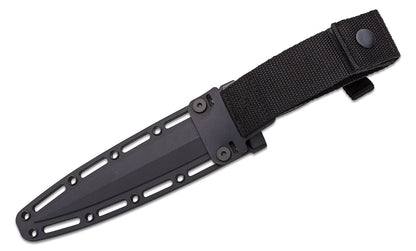 Spartan Blades Field Grade Spartan-George Raider Dagger 7" SK5 Black Double Edge Dagger Blade, Injection Molded Handles, Black Molded Plastic Sheath - SBBL3BK