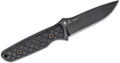 Spartan Blades Professional Grade Alala Fixed Blade Knife 3.75" 1095 Black Powder Coated Blade, Black Micarta Handles, Black Injection Molded Sheath - SBSL004BKBK