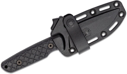 Spartan Blades Professional Grade Alala Fixed Blade Knife 3.75" 1095 Black Powder Coated Blade, Black Micarta Handles, Black Injection Molded Sheath - SBSL004BKBK