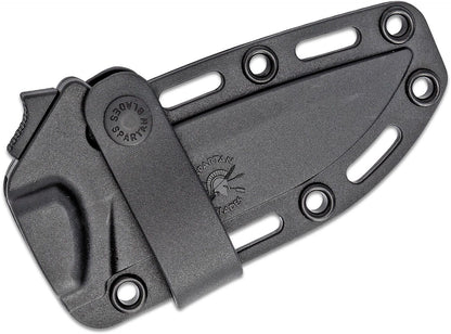 Spartan Blades Professional Grade Alala Fixed Blade Knife 3.75" 1095 Black Powder Coated Blade, Black Micarta Handles, Black Injection Molded Sheath - SBSL004BKBK