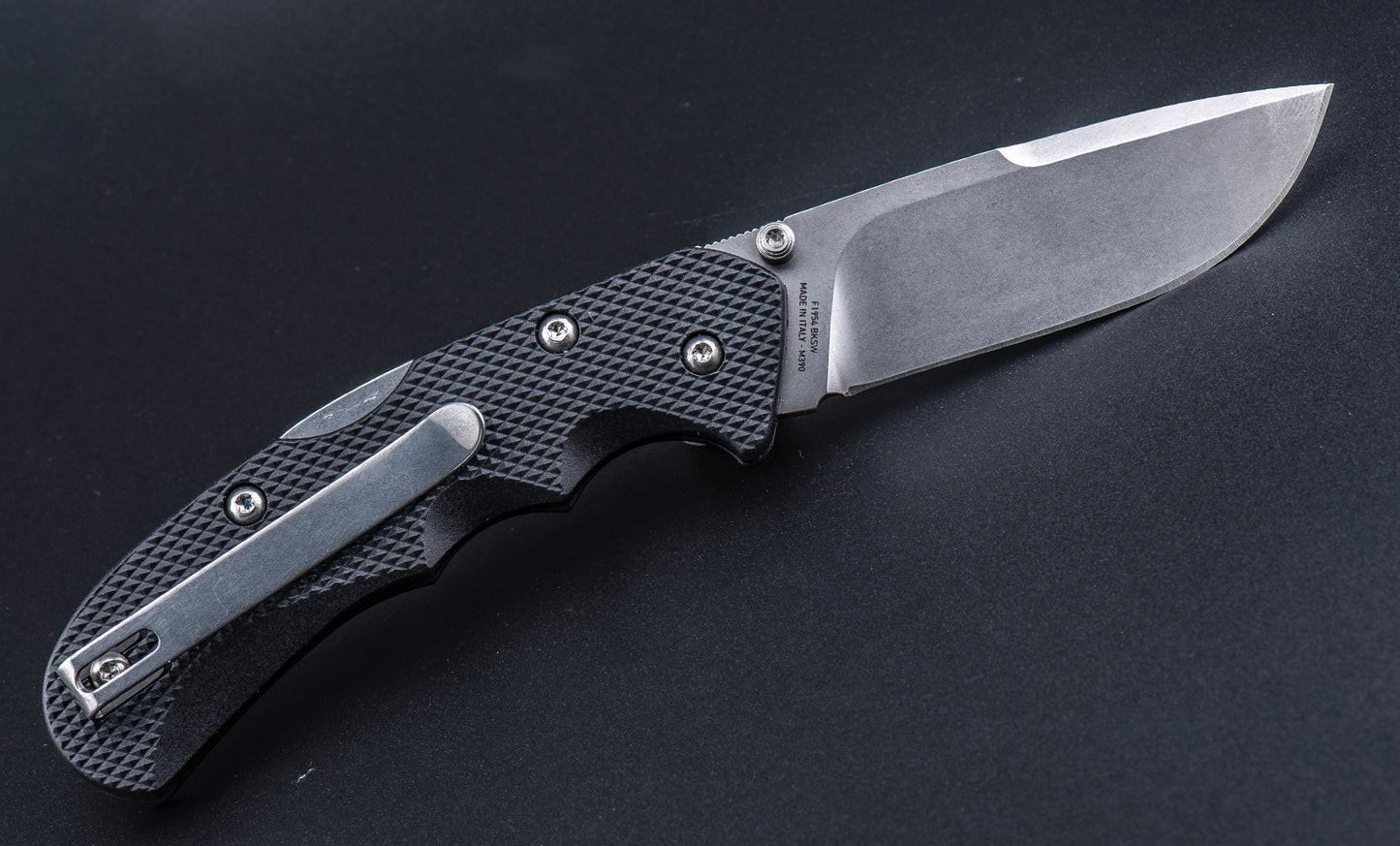 SALEH FOLDING KNIFE BLACK-STONEWASH M390