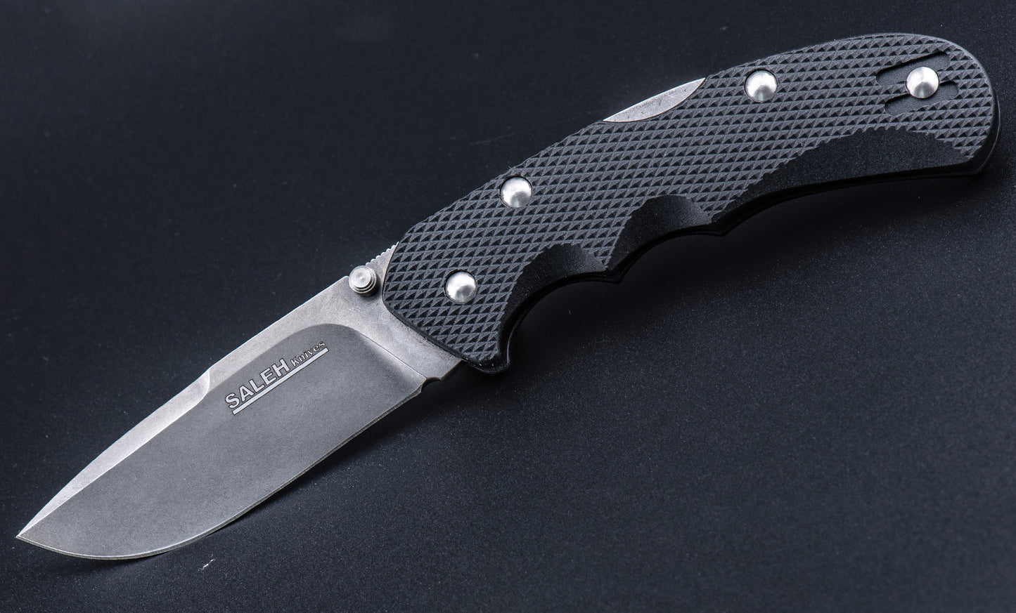 SALEH FOLDING KNIFE BLACK-STONEWASH M390