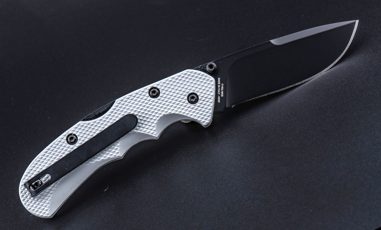 SALEH FOLDING KNIFE WHITE-BLACK  M390